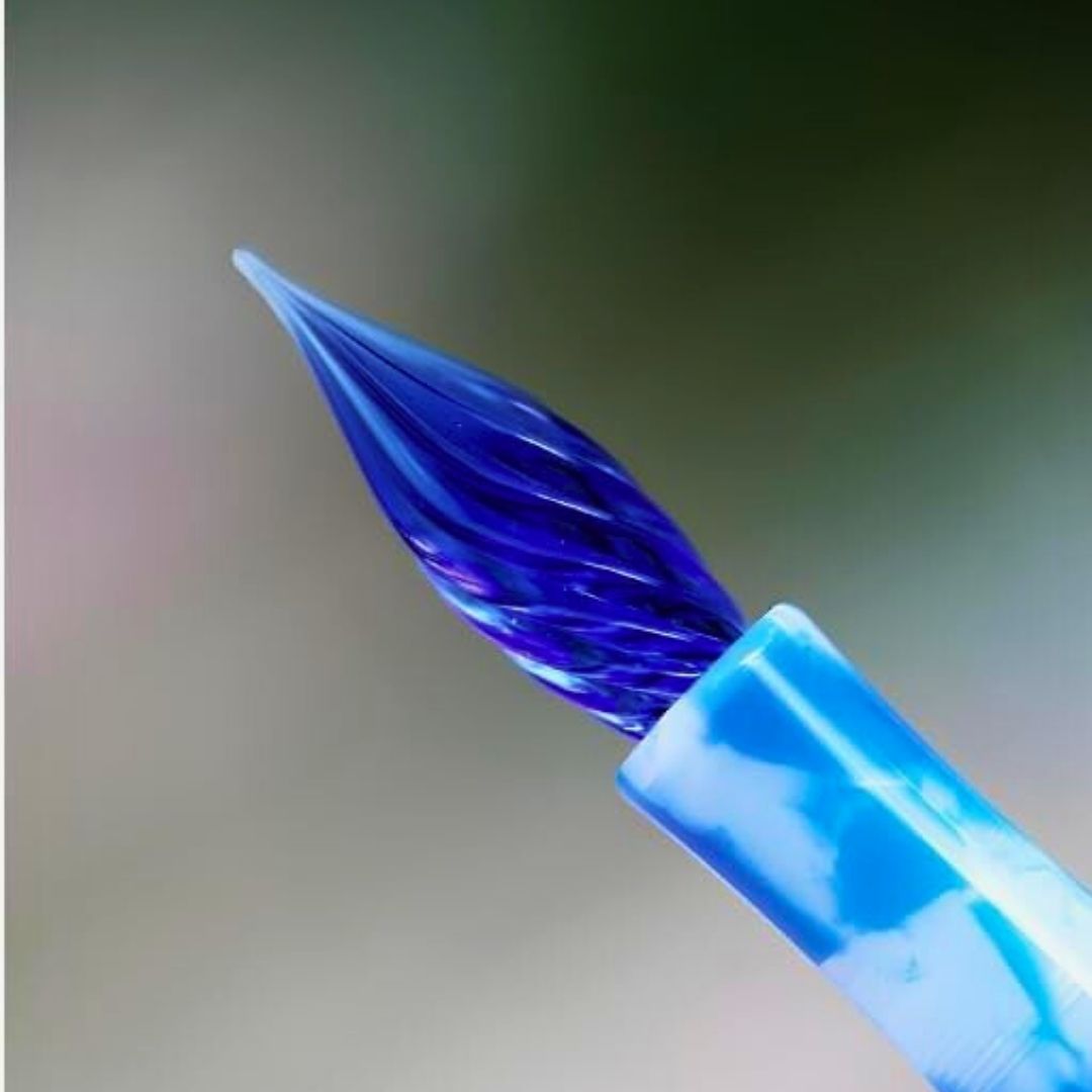 MAJOHN Multifunctional Dual-Purpose Pen – Glass Dip Pen & Fountain Pen with 3 Replacement Nibs (Extra Fine, Fine, Medium) –Dark Blue & Multicolor