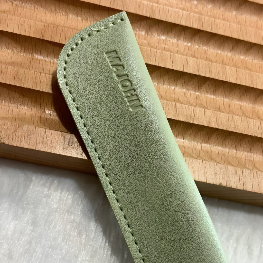 Majohn Portable Pen Case – Fiber Leather & Plastic Protective Cover for Fountain Pens, Safety Sleeve – Black, Blue, Yellow, Red, Green, Brown (1 Pc)