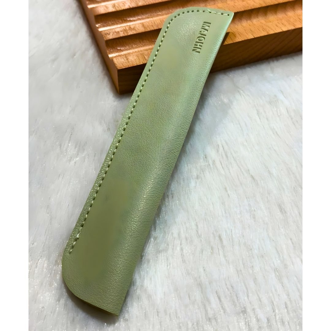 Majohn Portable Pen Case – Fiber Leather & Plastic Protective Cover for Fountain Pens, Safety Sleeve – Black, Blue, Yellow, Red, Green, Brown (1 Pc)