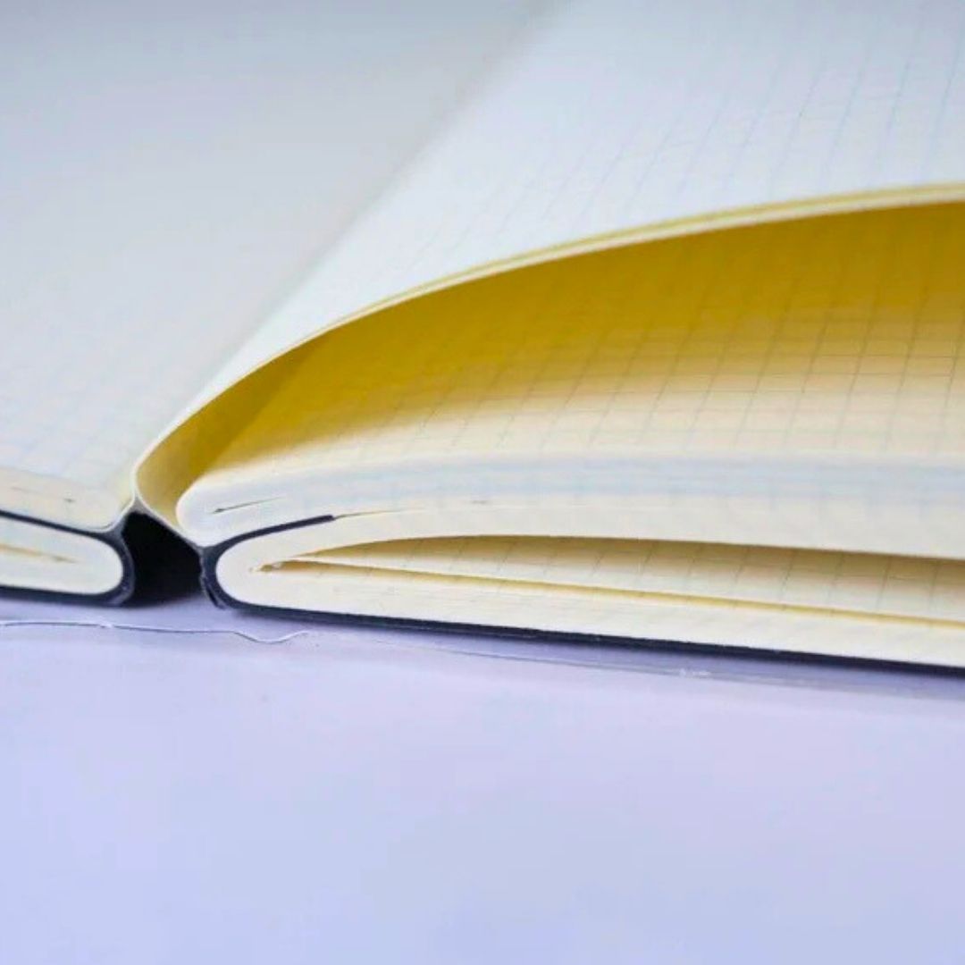 LIFE x Kleid Noble Notebook – A5 Size, 2 mm Graph, 200 Pages, White Acid-Free Fountain Pen Friendly Paper, Softcover Camel Brown