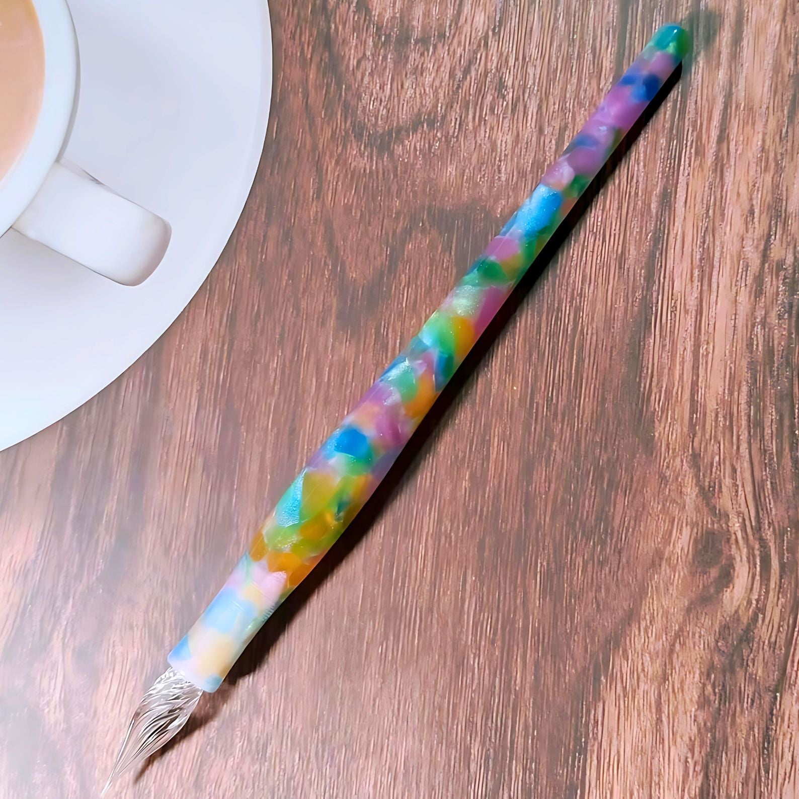 MAJOHN Multifunctional Dual-Purpose Pen – Glass Dip Pen & Fountain Pen with 3 Replacement Nibs (Extra Fine, Fine, Medium) – Multicolor