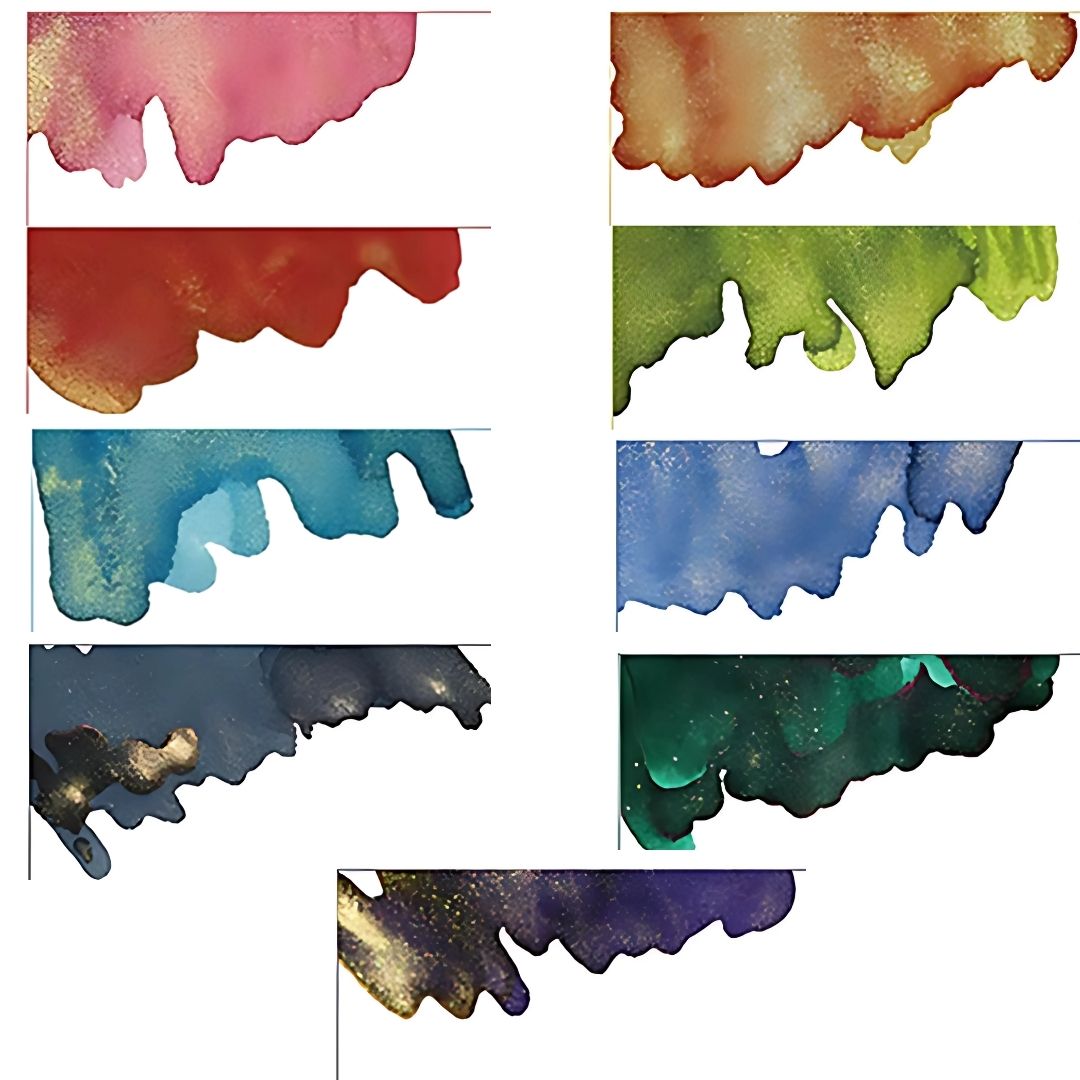 MAJOHN 20ml Gold Powder Ink – Magic City Color Series, Shimmering Calligraphy Ink with Metallic Luster for Art, Cards & Creative Writing (9 Colors)