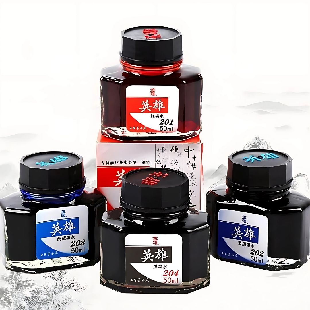 Hero 50ML Fountain Pen Ink – Non-Carbon, Smooth Writing, Professional Quality Ink Bottle (Red / Blue / Black / Blue-Black)