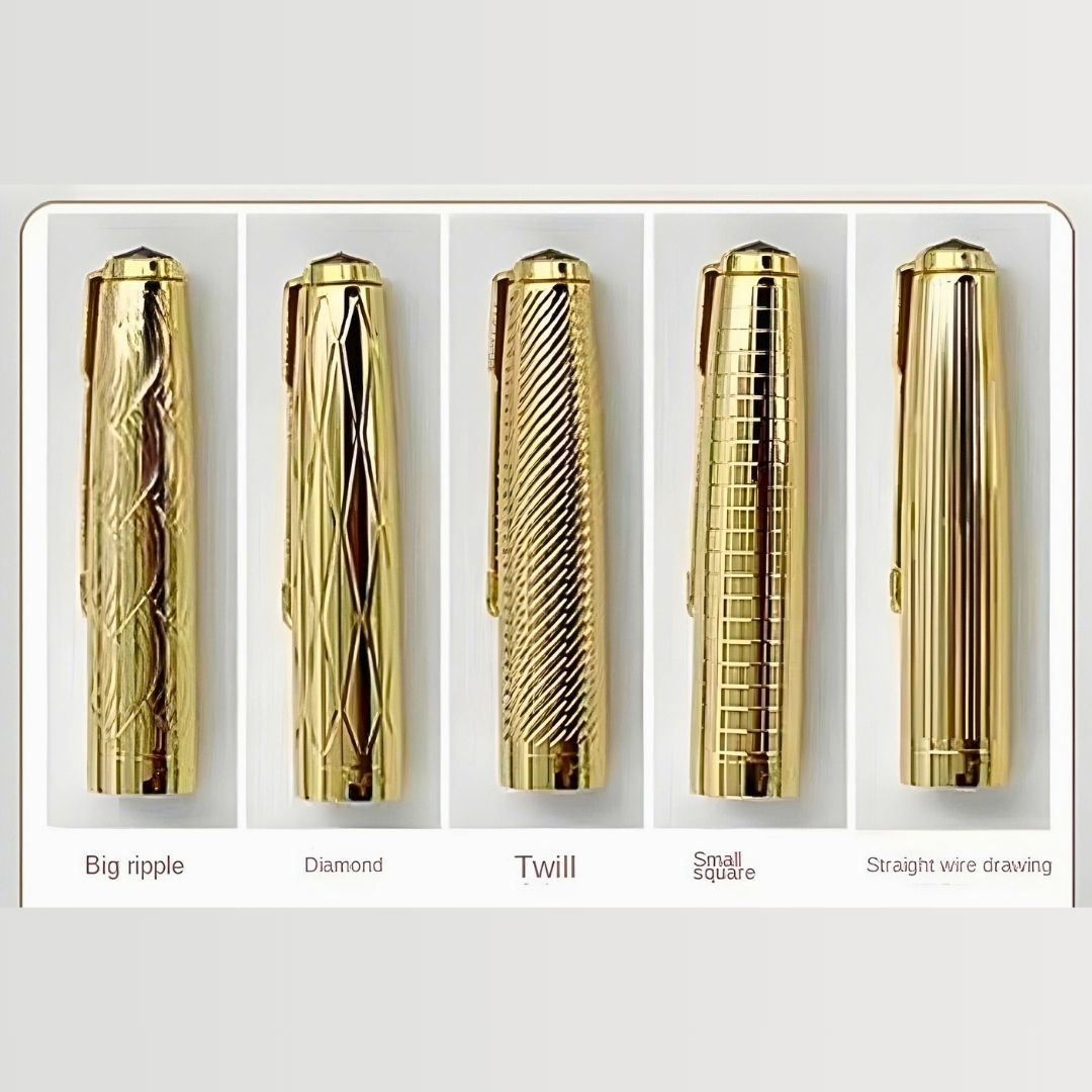 Wing Sung 601A Crimson Vacumatic Fountain Pen – Fine 0.5mm Nib, Golden Cap, Resin Body, Ink Window, Push-Cap with Converter & Box (No Ink)