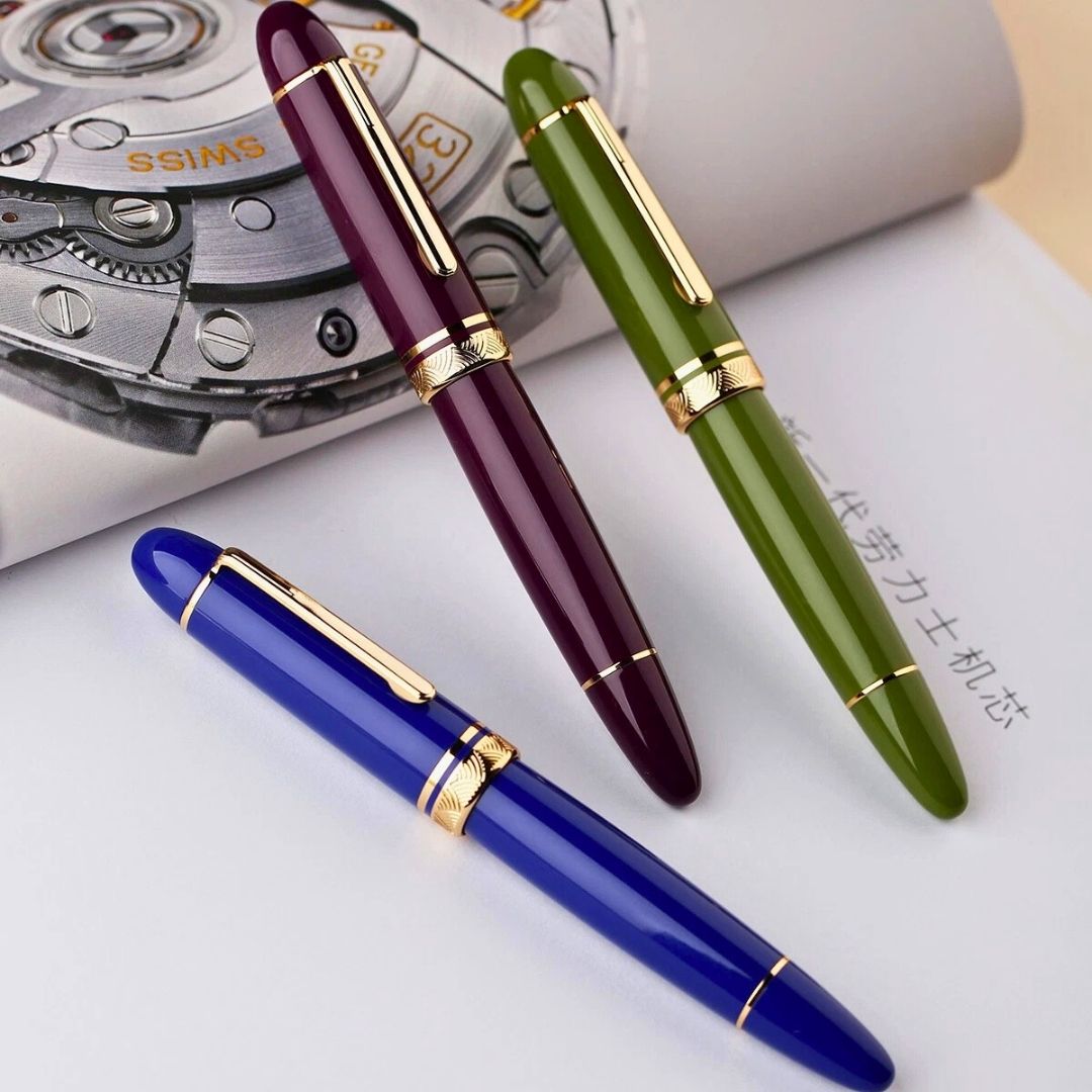 Moonman P140 Piston Fountain Pen – Raspberry Purple | Size #8 Fine/Medium Nib | Brass Piston System | Box