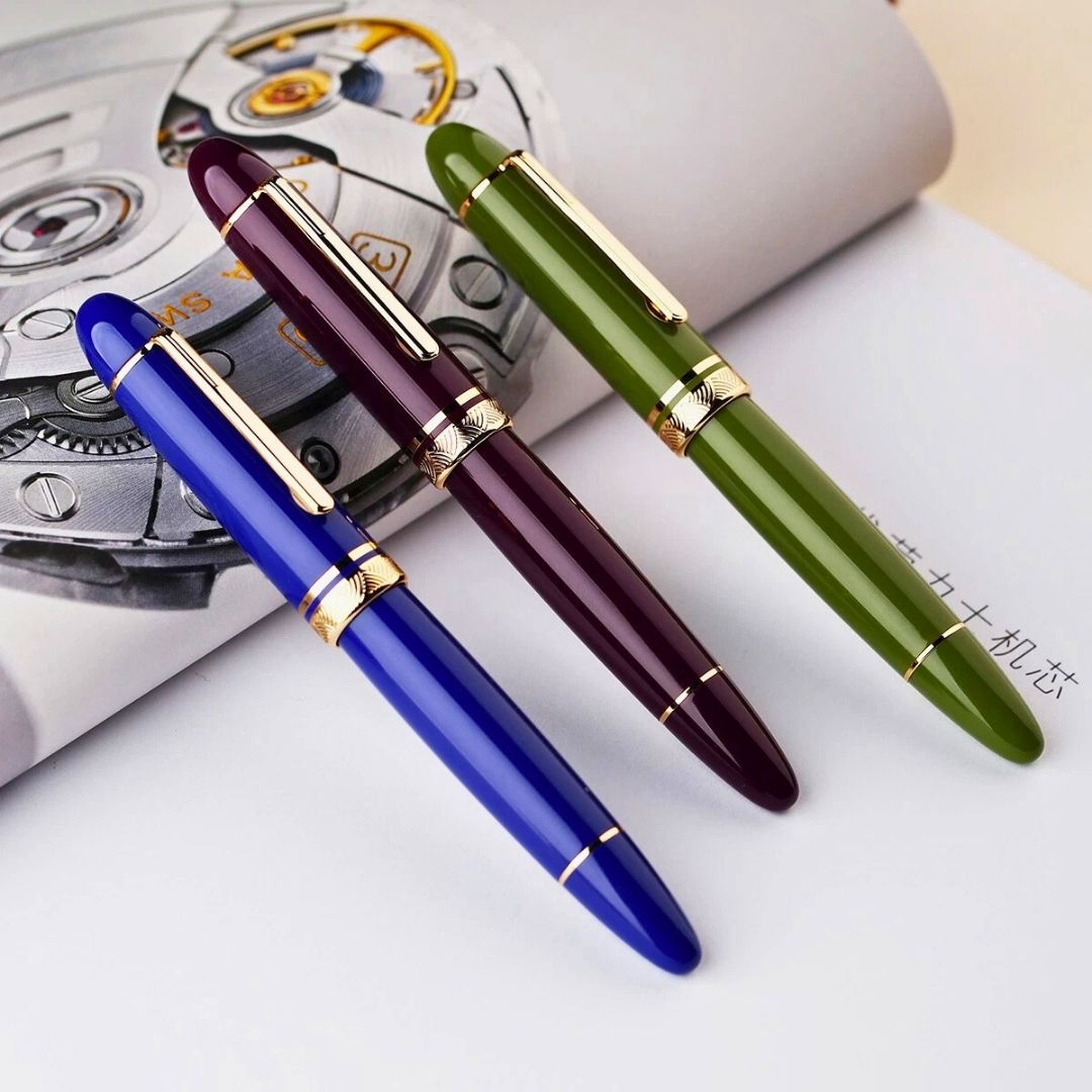 Moonman P140 Piston Fountain Pen – Raspberry Purple | Size #8 Fine/Medium Nib | Brass Piston System | Box