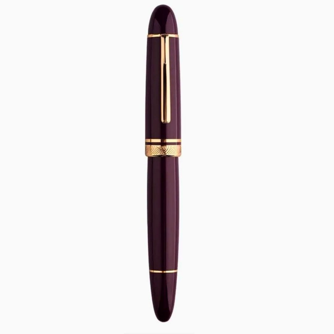 Moonman P140 Piston Fountain Pen – Raspberry Purple | Size #8 Fine/Medium Nib | Brass Piston System | Box