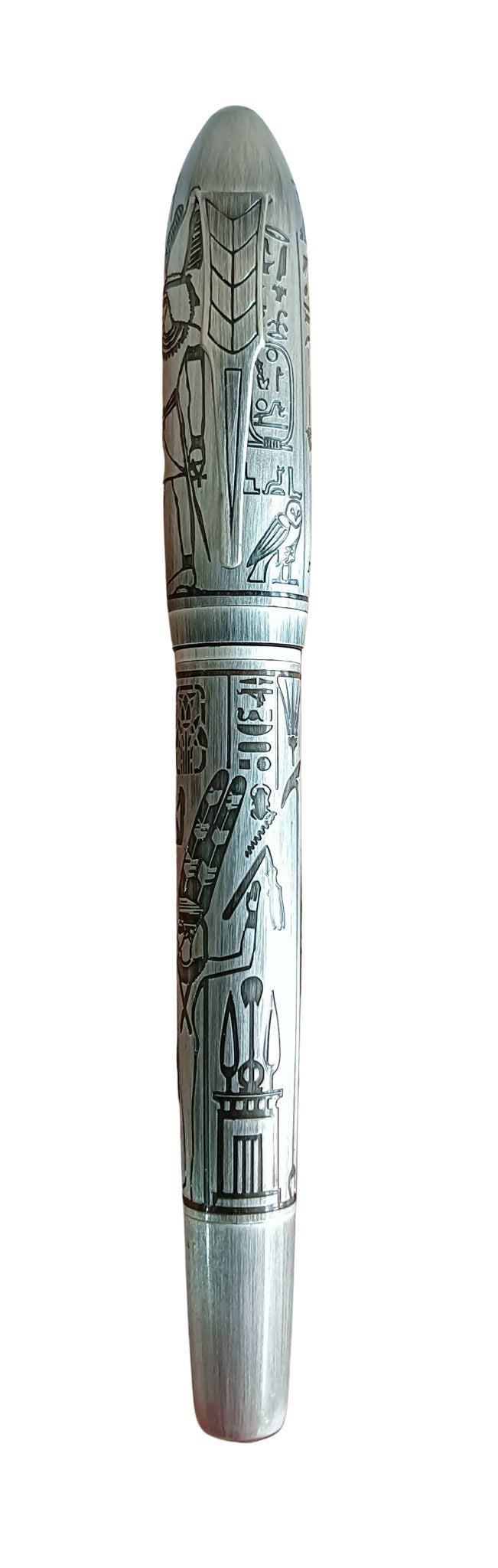 Fuliwen Egyptian Engraved Fountain Pen – Antique Metal Finish Medium Nib Writing Pen