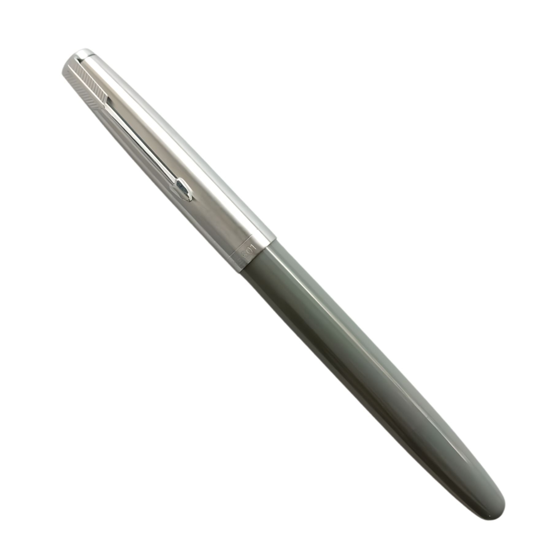 Wing Sung 601 Steel Cap Vacumatic Fountain Pen with Ink Window, Extra Fine Nib (Grey)
