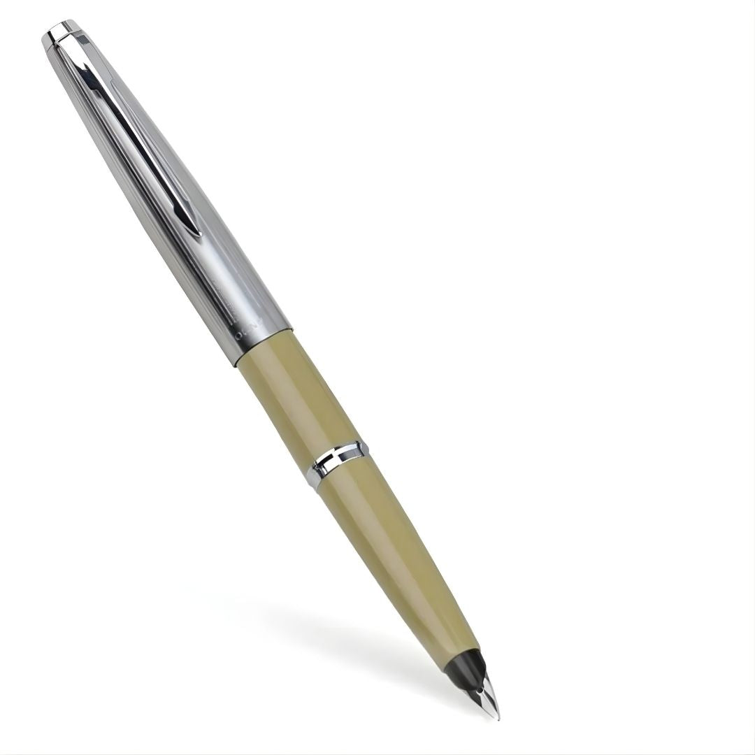 Moonman 80 Half Vintage Fountain Pen – Classic Semi-Demonstrator, Fine Iridium Nib, Green Barrel with Metal Cap, Smooth Ink Flow, Refillable Converter System
