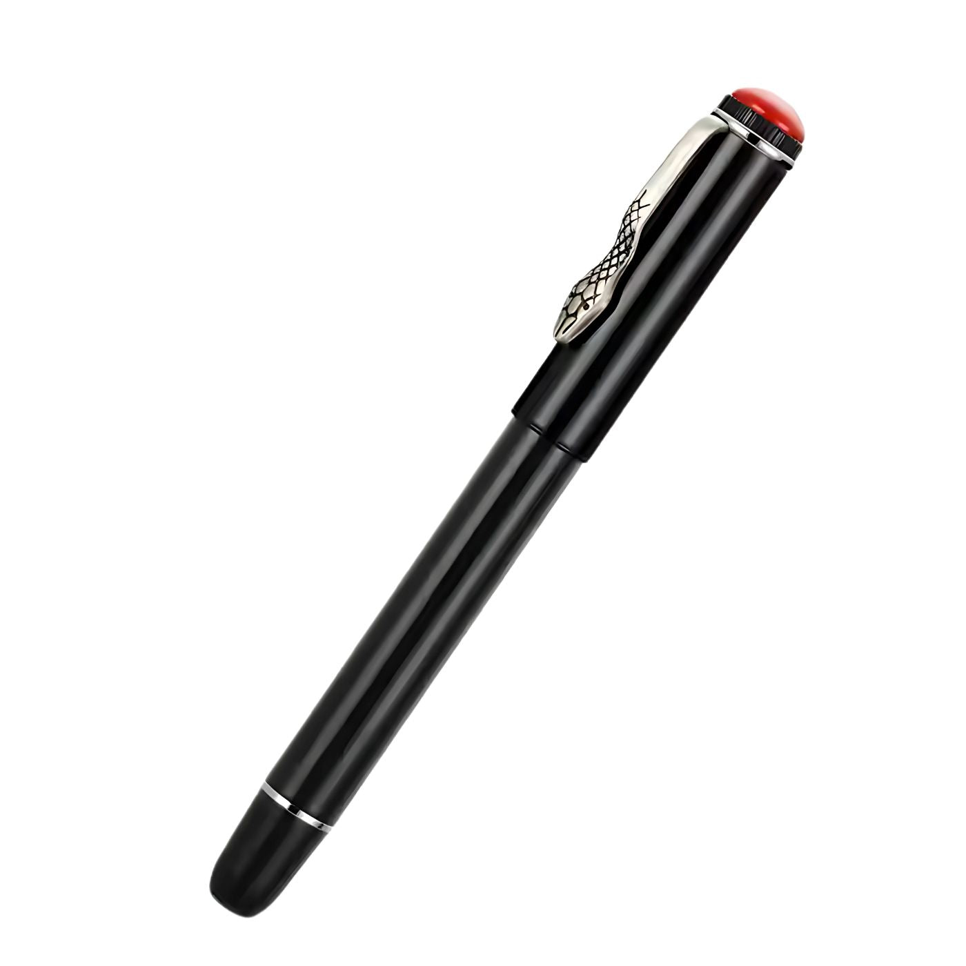 Jinhao 025 Fountain Pen Extra Fine Nib – Retro Snake Clip Design, Smooth Writing Metal Pen with Ink Converter – Calligraphy & Daily Writing Gift for Collectors & Writers