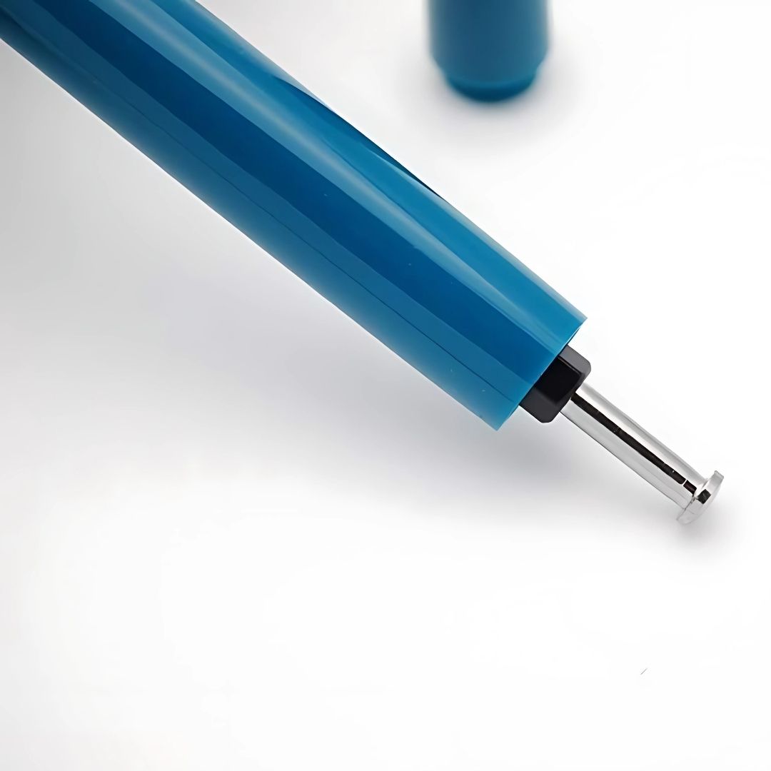 Wing Sung 601A Blue-Green Steel Cap Vacumatic Fountain Pen with Ink Window – 0.5mm Fine Nib, Resin Body, Push-Cap with Converter & Box (No Ink)