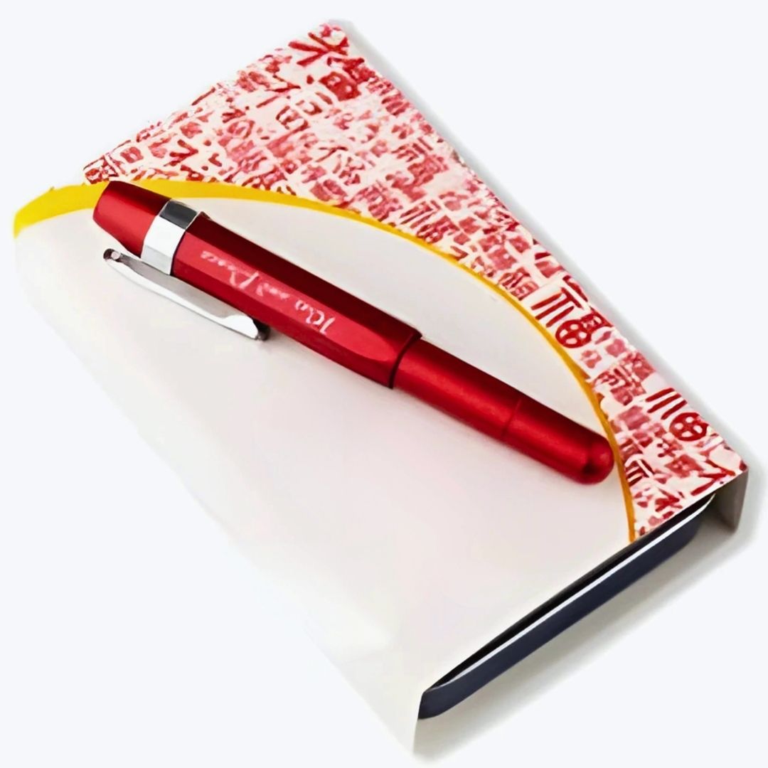 Delike Alpha Fountain Pen – Lightweight Aluminum Alloy Body with Clip & Converter, Fine 0.5mm Nib, Compact Design – Red / Green
