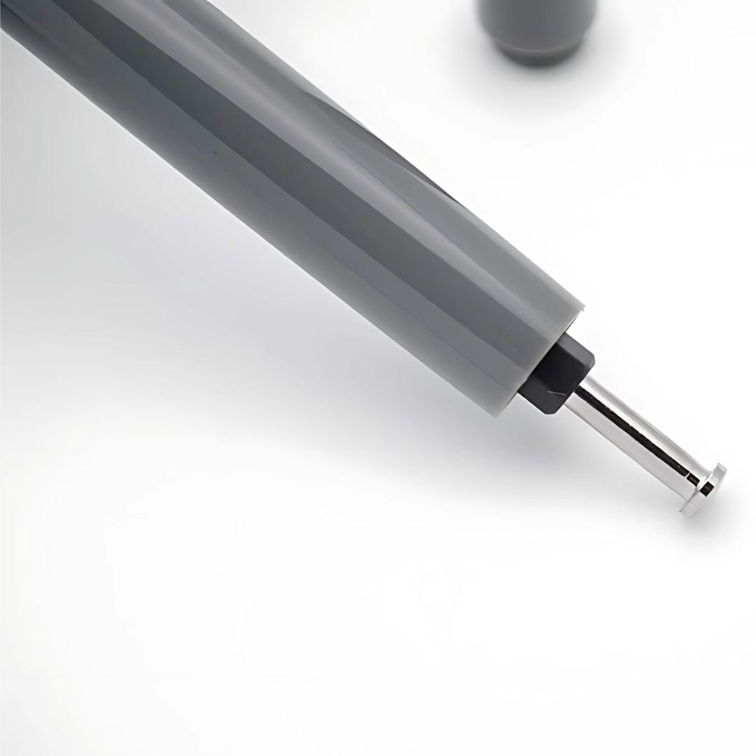 Wing Sung 601A Grey Steel Cap Vacumatic Fountain Pen with Ink Window – 0.5mm Fine Nib, Resin Body, Push-Cap with Converter & Box (No Ink)
