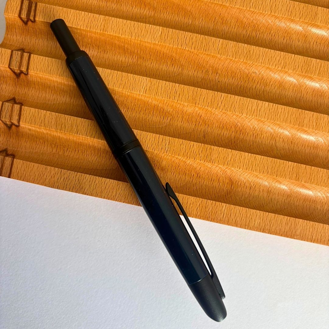 Jinhao 20 Press Retractable Fountain Pen –Dark Blue Colors – Plastic Body (Black clip) -Fine & Extra Fine Nib with Converter –  Smooth Writing Daily Pen (No Ink Included)