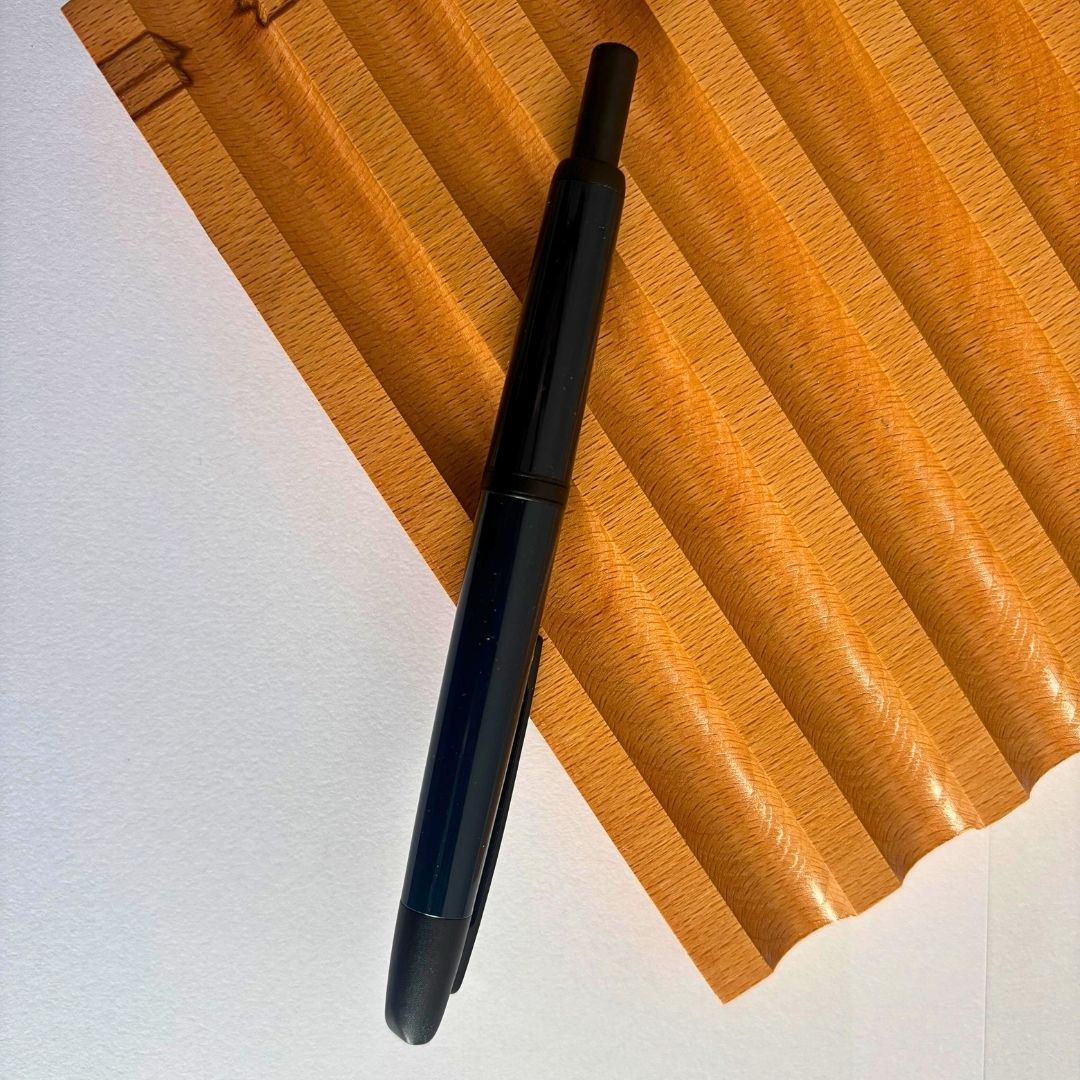 Jinhao 20 Press Retractable Fountain Pen –Dark Blue Colors – Plastic Body (Black clip) -Fine & Extra Fine Nib with Converter –  Smooth Writing Daily Pen (No Ink Included)