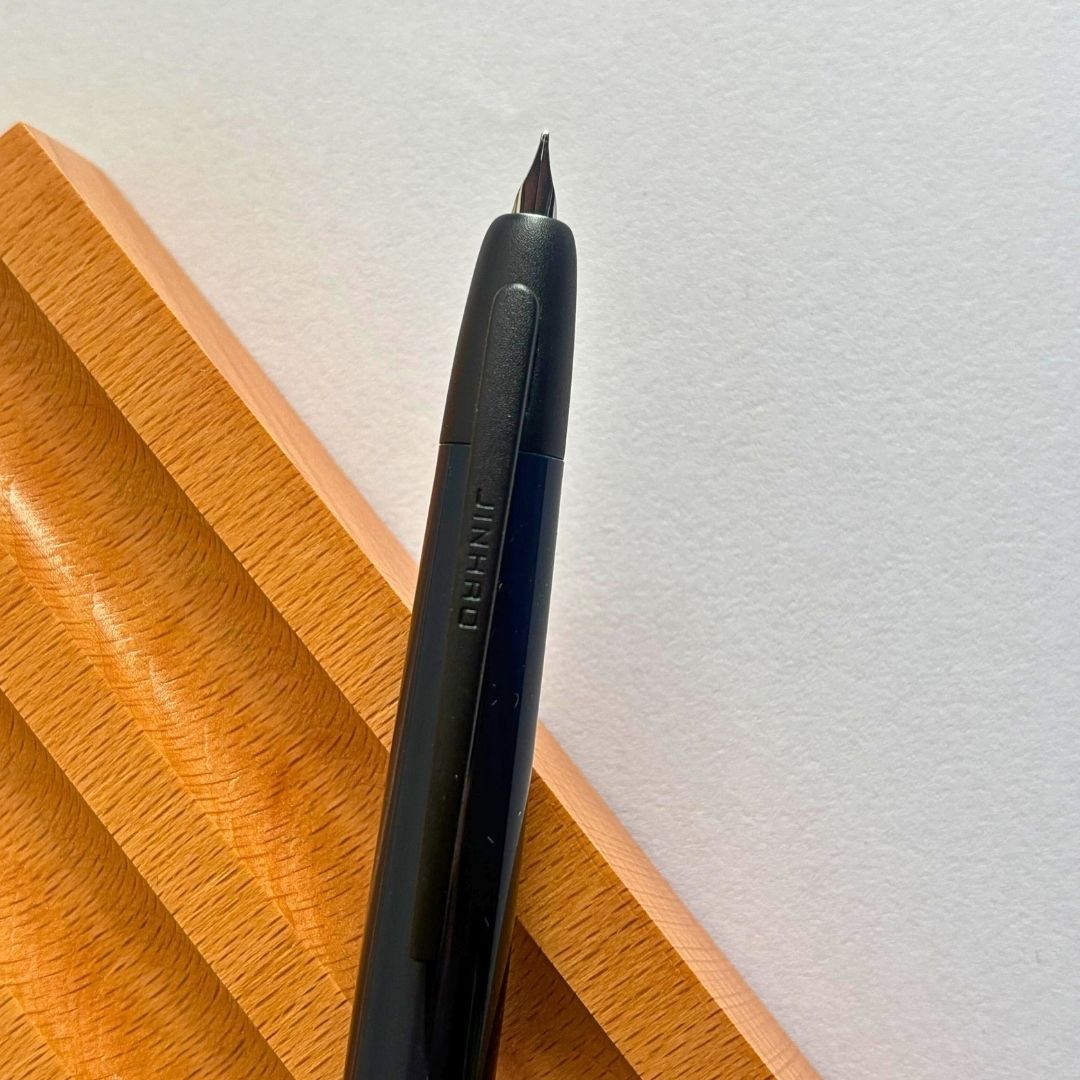 Jinhao 20 Press Retractable Fountain Pen –Dark Blue Colors – Plastic Body (Black clip) -Fine & Extra Fine Nib with Converter –  Smooth Writing Daily Pen (No Ink Included)