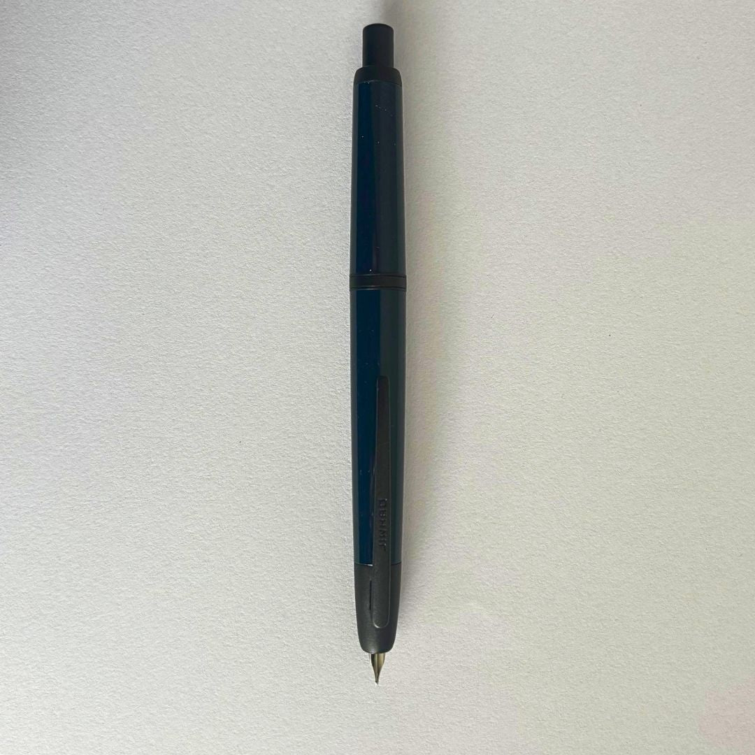 Jinhao 20 Press Retractable Fountain Pen –Dark Blue Colors – Plastic Body (Black clip) -Fine & Extra Fine Nib with Converter –  Smooth Writing Daily Pen (No Ink Included)