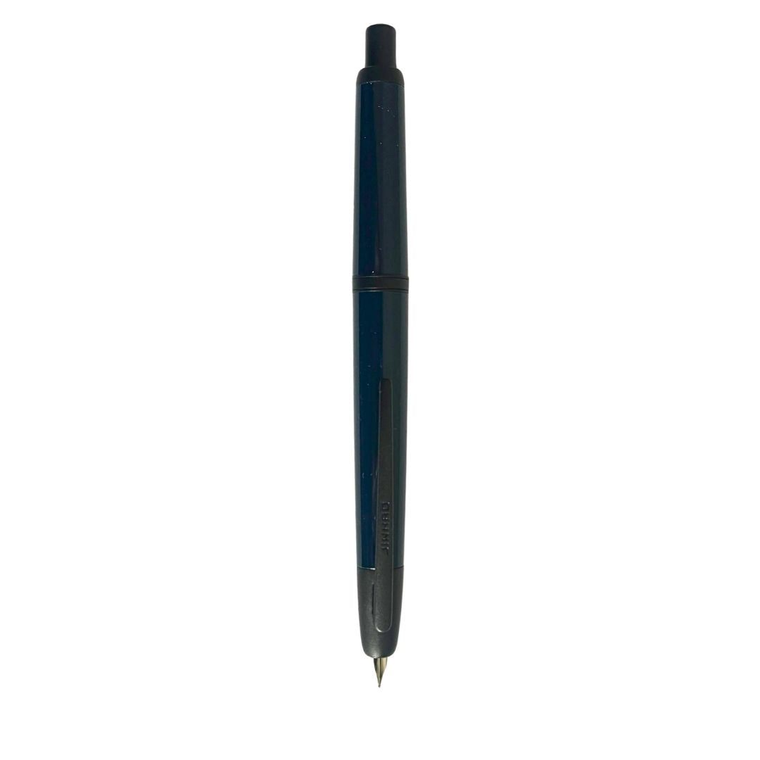 Jinhao 20 Press Retractable Fountain Pen –Dark Blue Colors – Plastic Body (Black clip) -Fine & Extra Fine Nib with Converter –  Smooth Writing Daily Pen (No Ink Included)