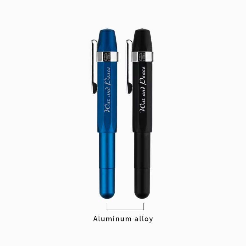 Delike Alpha Aluminum Alloy Fountain Pen – Compact Design, Bent Nib, Rotating Ink Cartridge System, Smooth Writing Pen