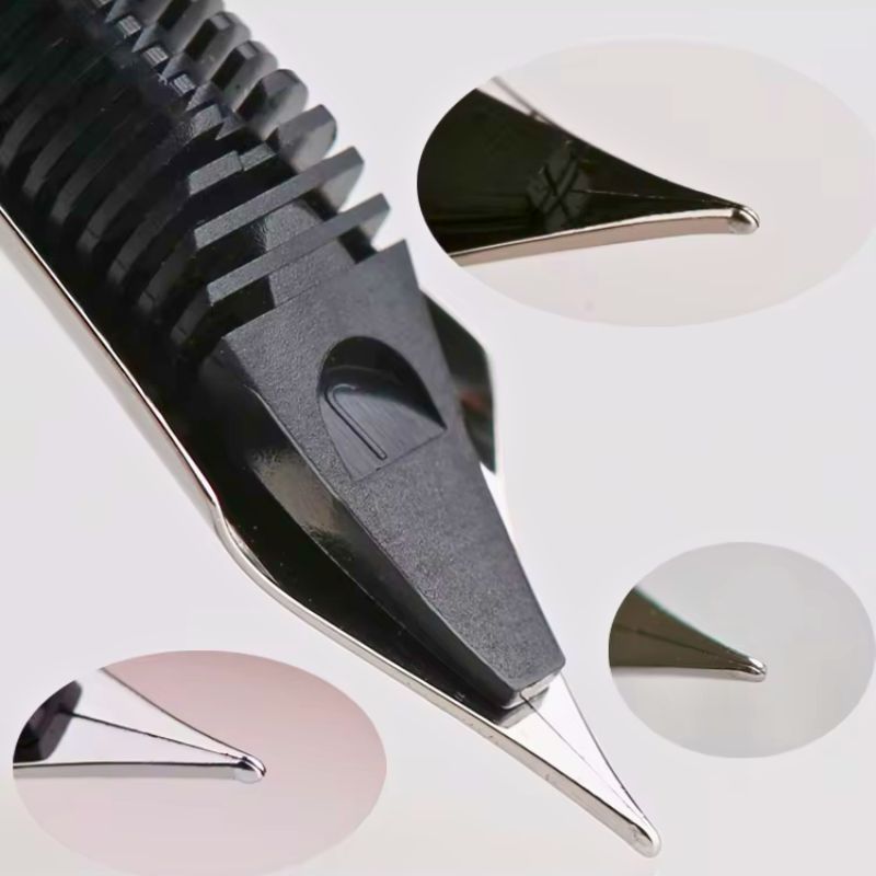 Delike Alpha Aluminum Alloy Fountain Pen – Compact Design, Bent Nib, Rotating Ink Cartridge System, Smooth Writing Pen