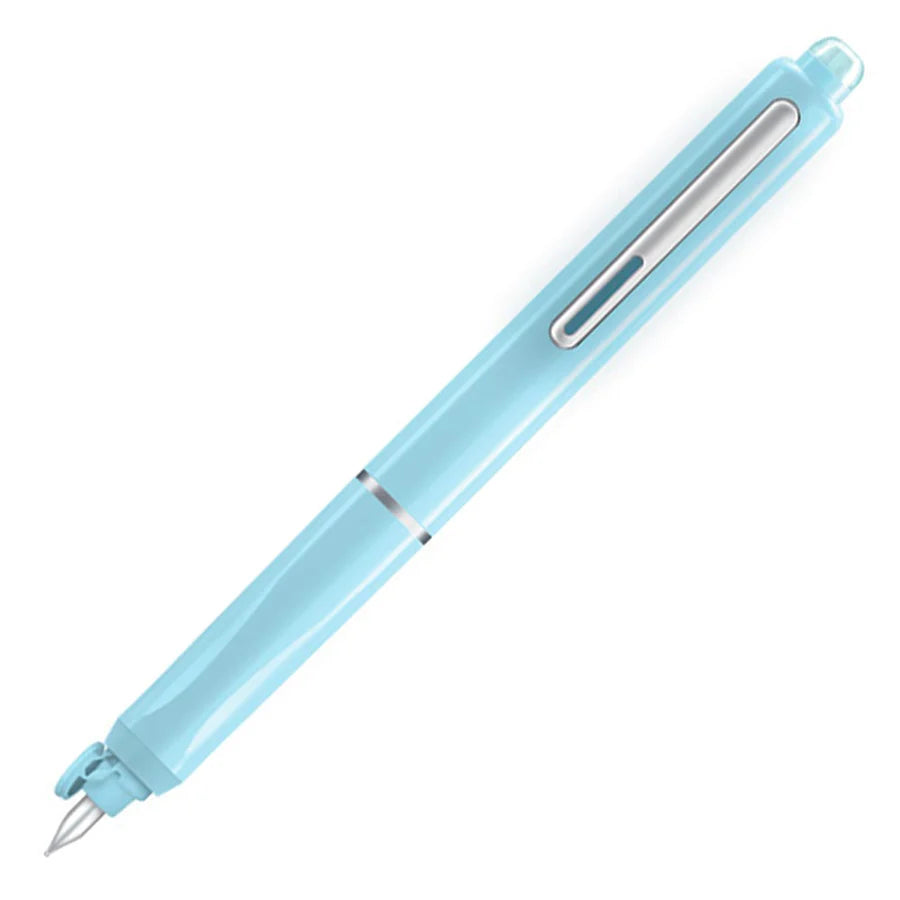 Dian Shi 1784 - Retractable Fountain Pen with 0.38mm Extra Fine Nib –  Smooth Writing, 5 Blue Ink Refills (Light Blue)