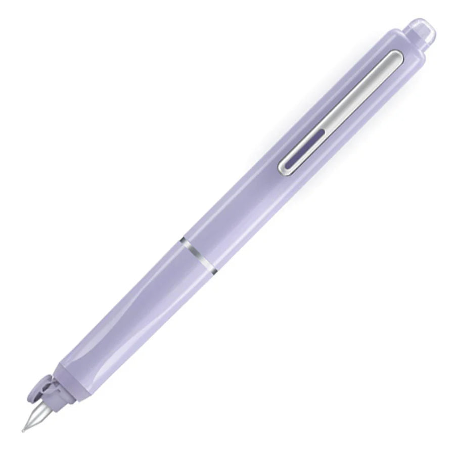 Dian Shi 1784 – Retractable Fountain Pen with 0.38mm Extra Fine Nib – Smooth Writing, 5 Blue Ink Refills (Lavender)
