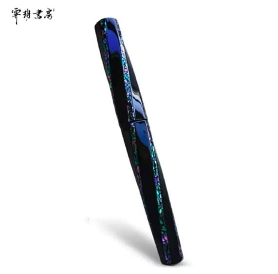 SELMY Handcrafted Traditional Lacquer Fountain Pen with Mother of Pearl Inlay – Premium Ebonite Barrel