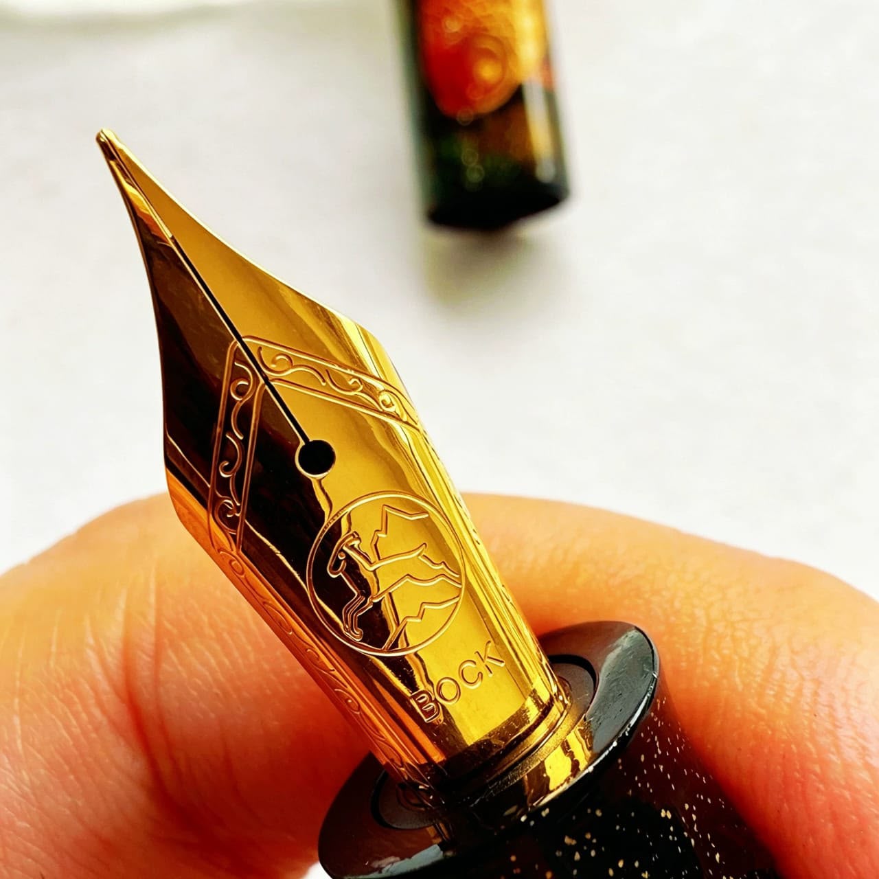 SELMY GoldFish Handcrafted Natural Raw Lacquer Maki-e Fountain Pen – No.30 Ebonite Body with Lacquered Bock Feed, Traditional Artisan Crafted