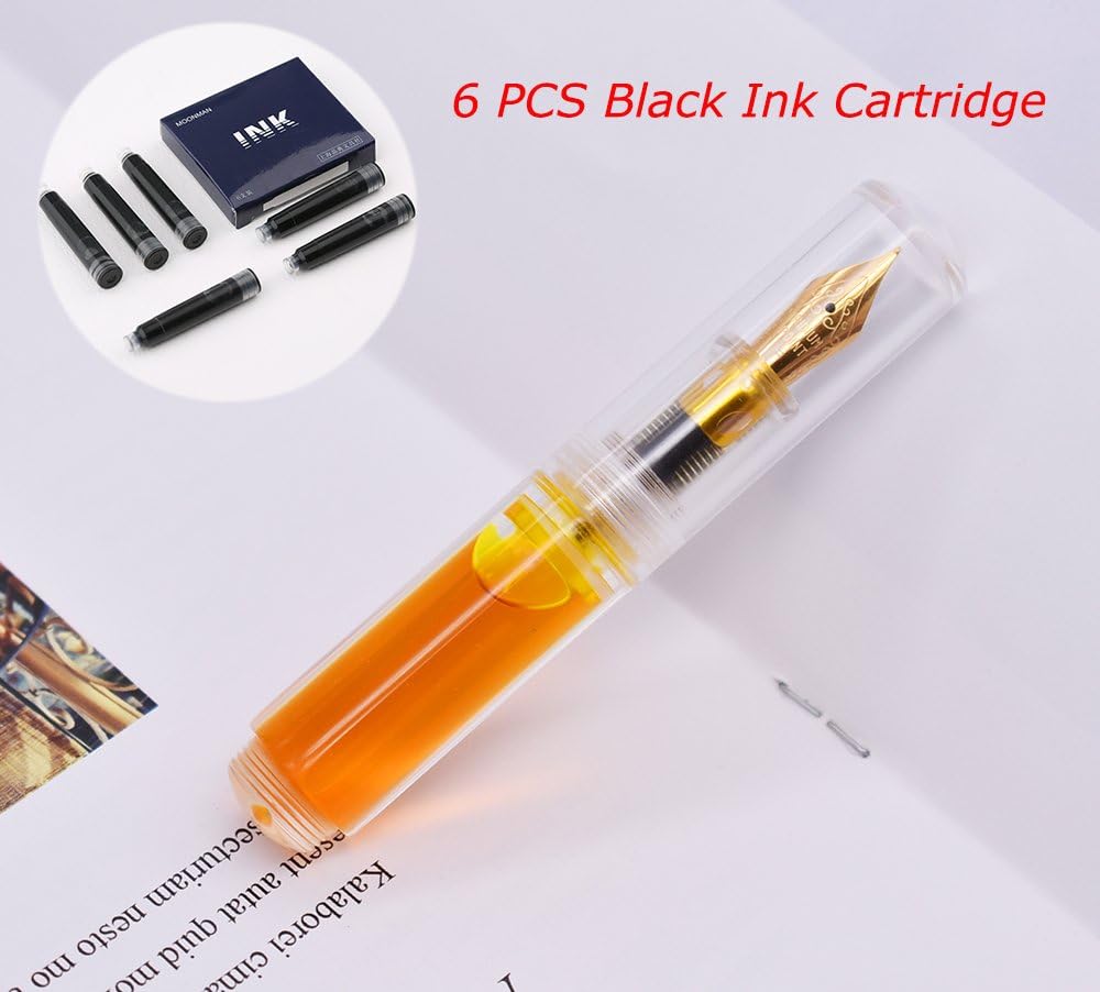 Moonman Wancai Mini Fountain Pen – Premium Strong Resin Body, Smooth Writing Nib, Compact Pocket Pen with Gift Set & Ink Cartridges