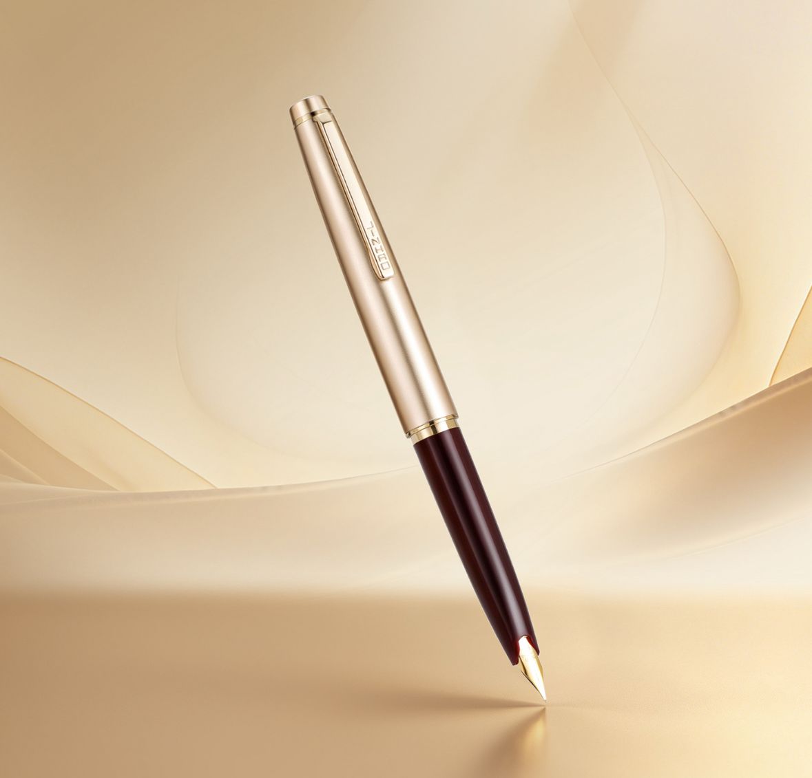 Jinhao 59 Mini Fountain Pen – Champagne Gold, with Converter, Smooth Nib Pocket Fountain Pen, Compact Metal Cap, Smooth Writing Pen