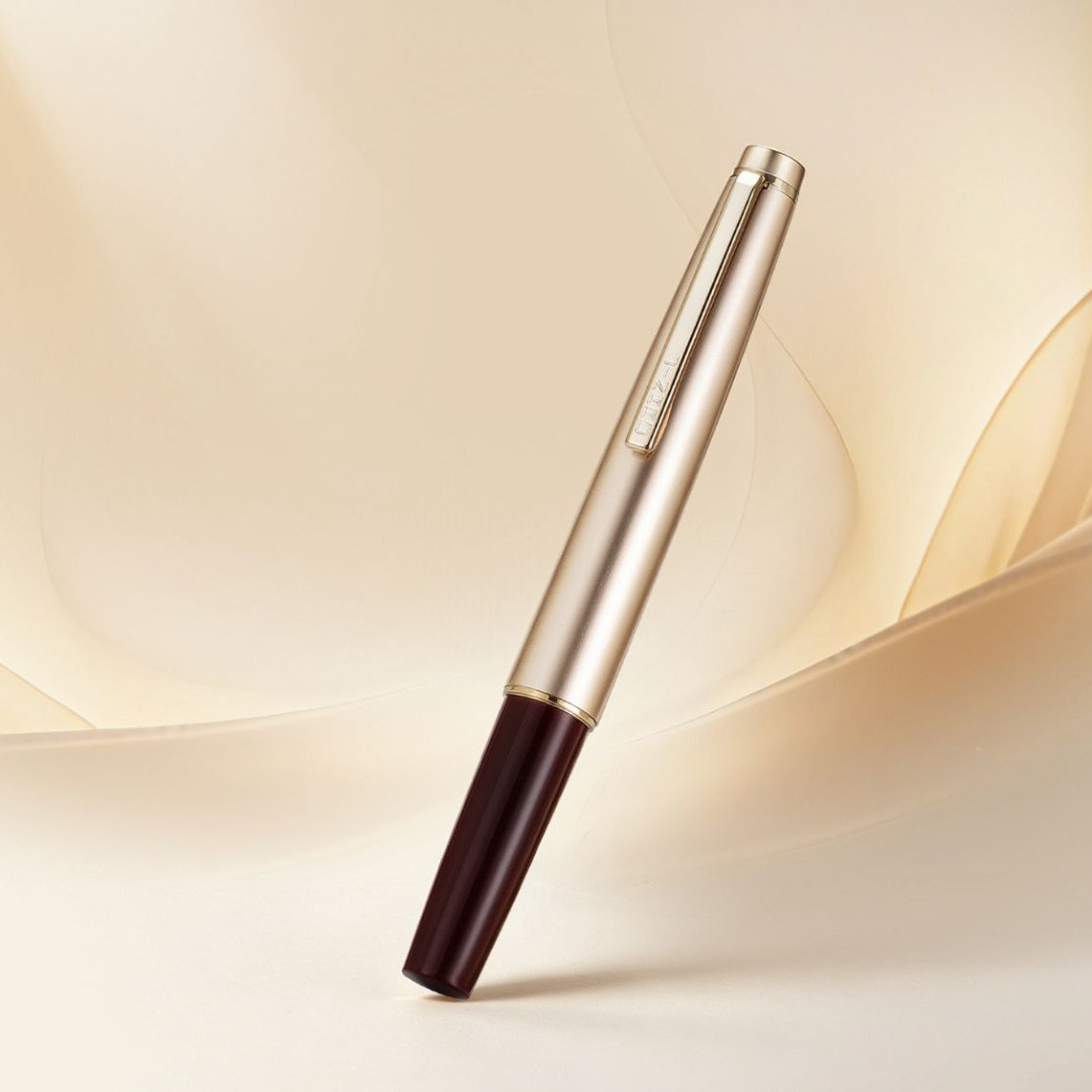 Jinhao 59 Mini Fountain Pen – Champagne Gold, with Converter, Smooth Nib Pocket Fountain Pen, Compact Metal Cap, Smooth Writing Pen