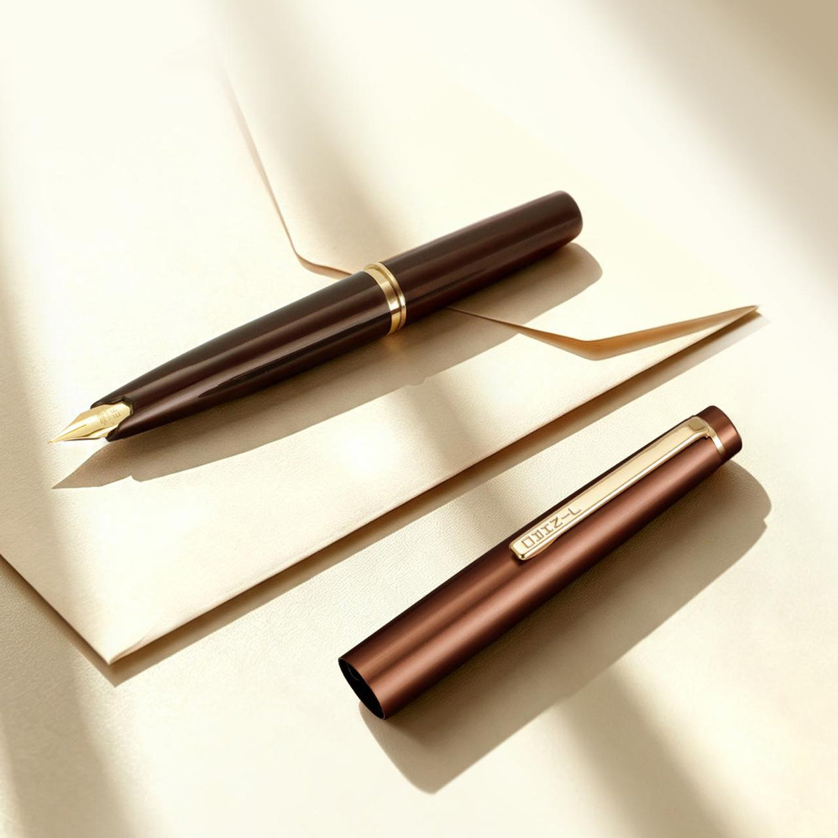 Jinhao 59 Mini Fountain Pen – Coffee Brown, with Converter, Smooth Nib Pocket Fountain Pen, Compact Metal Cap, Smooth Writing Pen