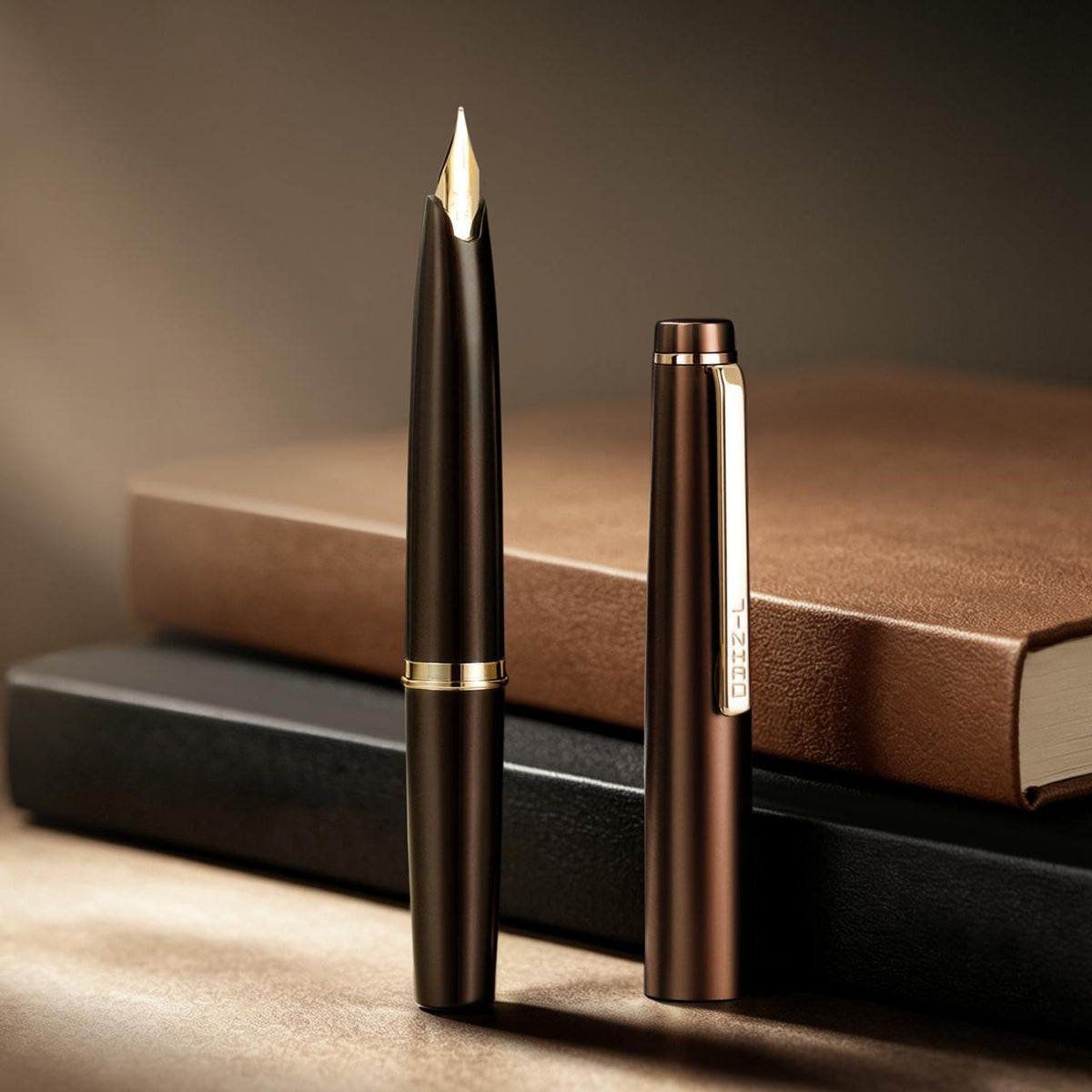 Jinhao 59 Mini Fountain Pen – Coffee Brown, with Converter, Smooth Nib Pocket Fountain Pen, Compact Metal Cap, Smooth Writing Pen