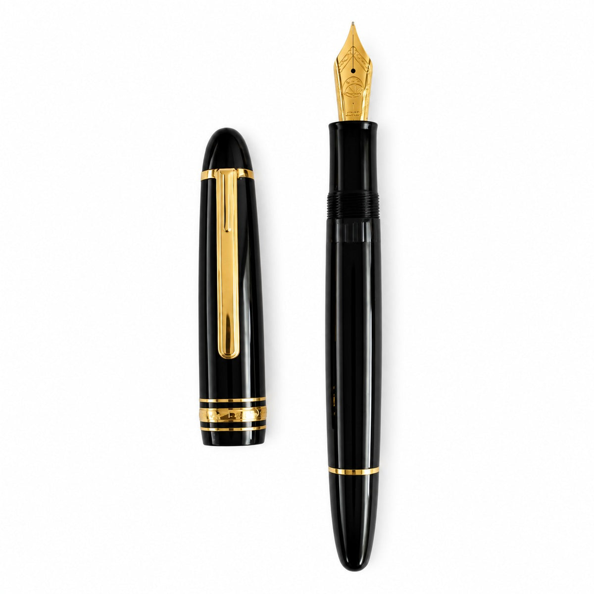 Lemon M6 Black Resin Piston Fountain Pen – Size 6 Nib, Gold Trim, Premium Writing Pen