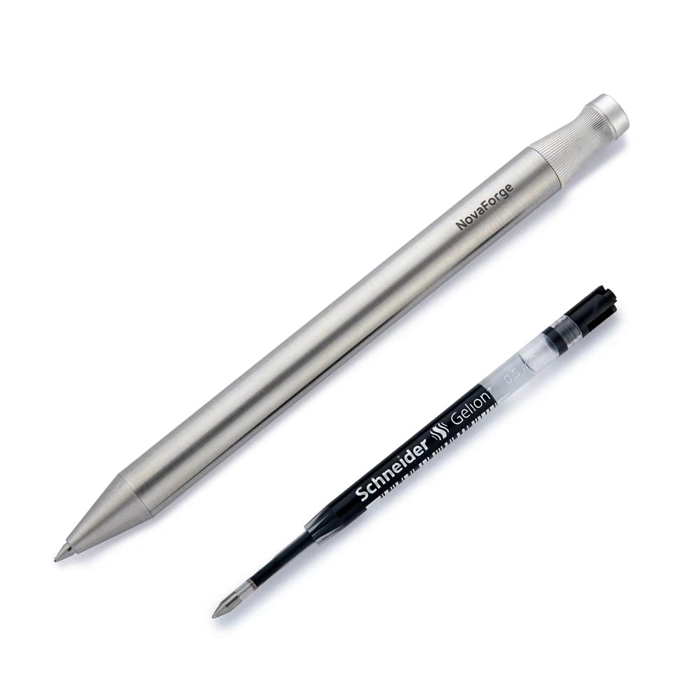 Natami  NovaForge Metal Ballpoint Pen – 0.5mm Fine Point, European G2 Refill Compatible, Premium Black Executive Writing Pen