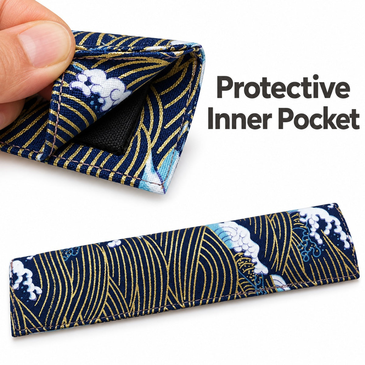 Handmade Pen Sleeve with Gold Foiling – Traditional Chinese Style Fabric Pen Pouch