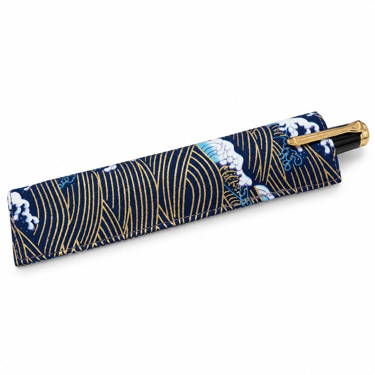 Handmade Pen Sleeve with Gold Foiling – Traditional Chinese Style Fabric Pen Pouch