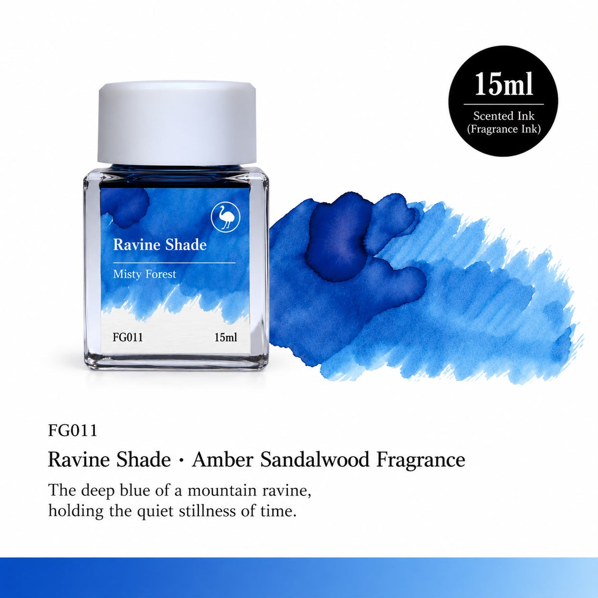 Ostrich Ravine Shade 15ml Scented Fountain Pen Ink – Chromoshading Ink with Amber Sandalwood Fragrance