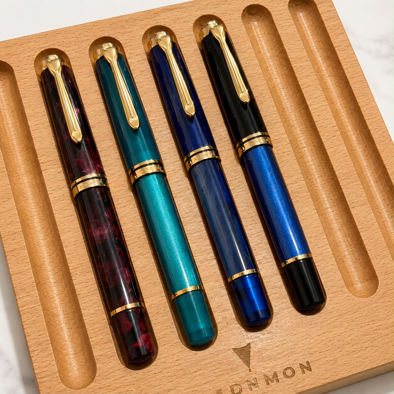 ADMOK M800 Galaxy Blue Piston Fountain Pen – Premium Resin Body, Gold Trim, Smooth Nib