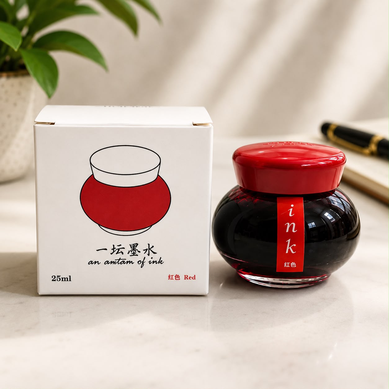 Jinhao 25ml Red Fountain Pen Ink | Water-Based Non-Carbon Ink