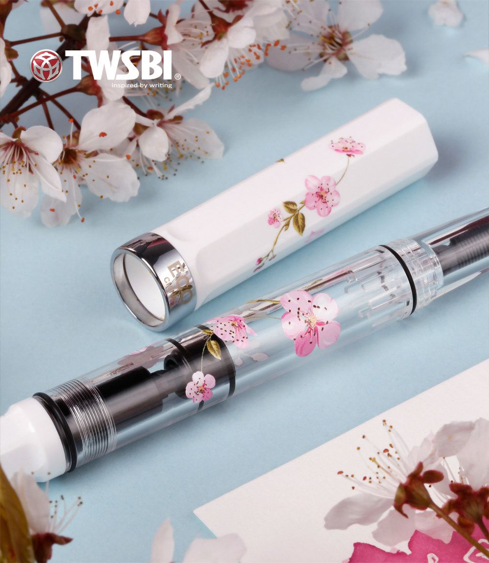 TWSBI ECO Sakura Limited Edition Fountain Pen – Cherry Blossom Floral Design, Piston Filler