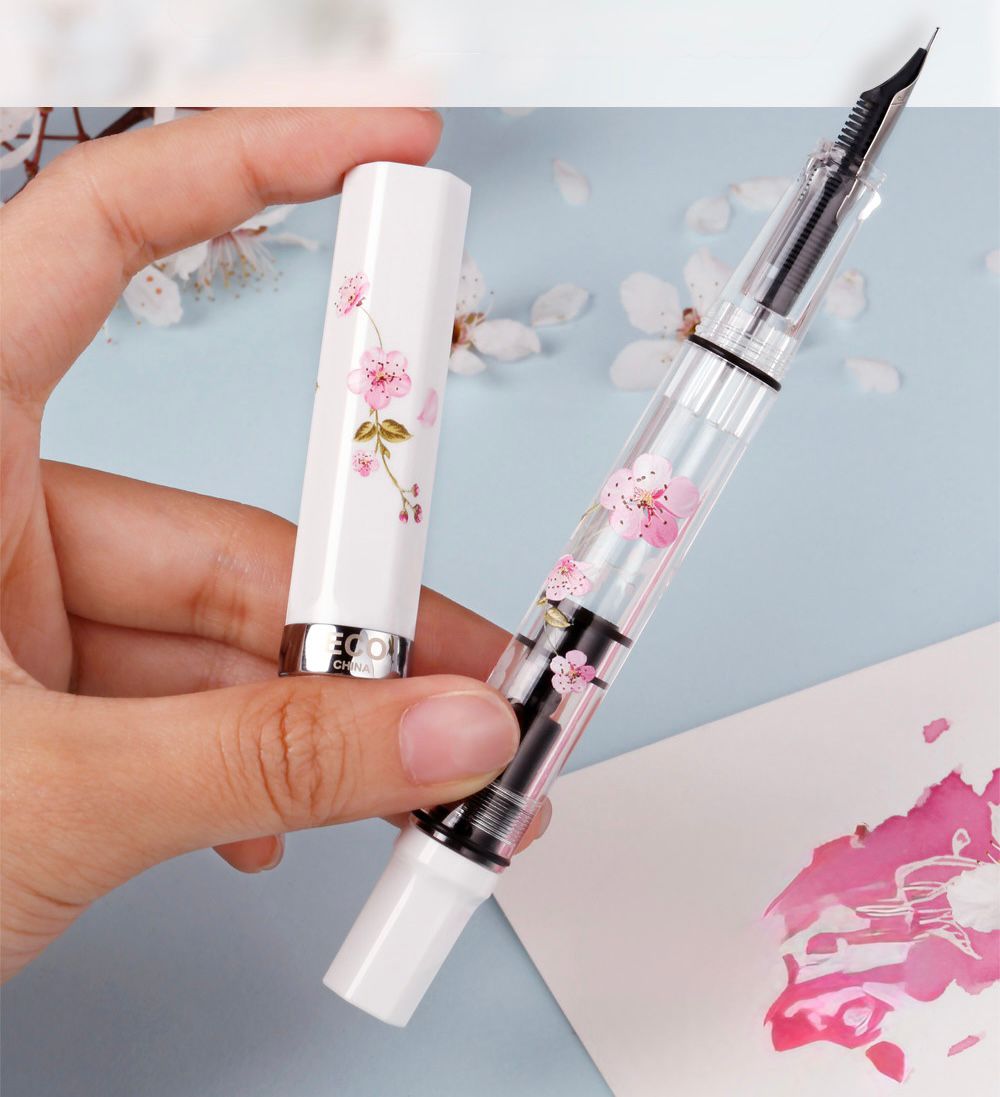 TWSBI ECO Sakura Limited Edition Fountain Pen – Cherry Blossom Floral Design, Piston Filler