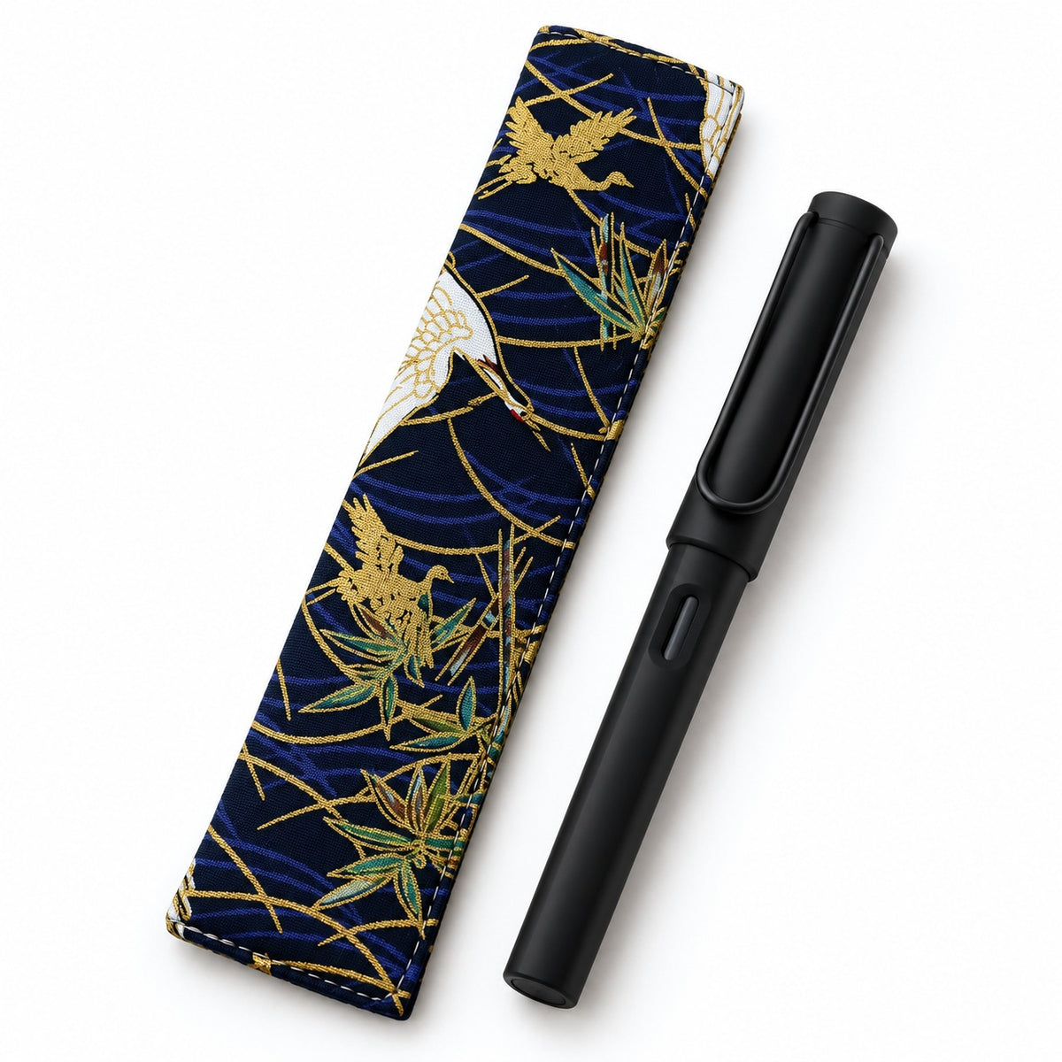 Handmade Pen Sleeve with Gold Foiling – Traditional Chinese Style Fabric Pen Pouch