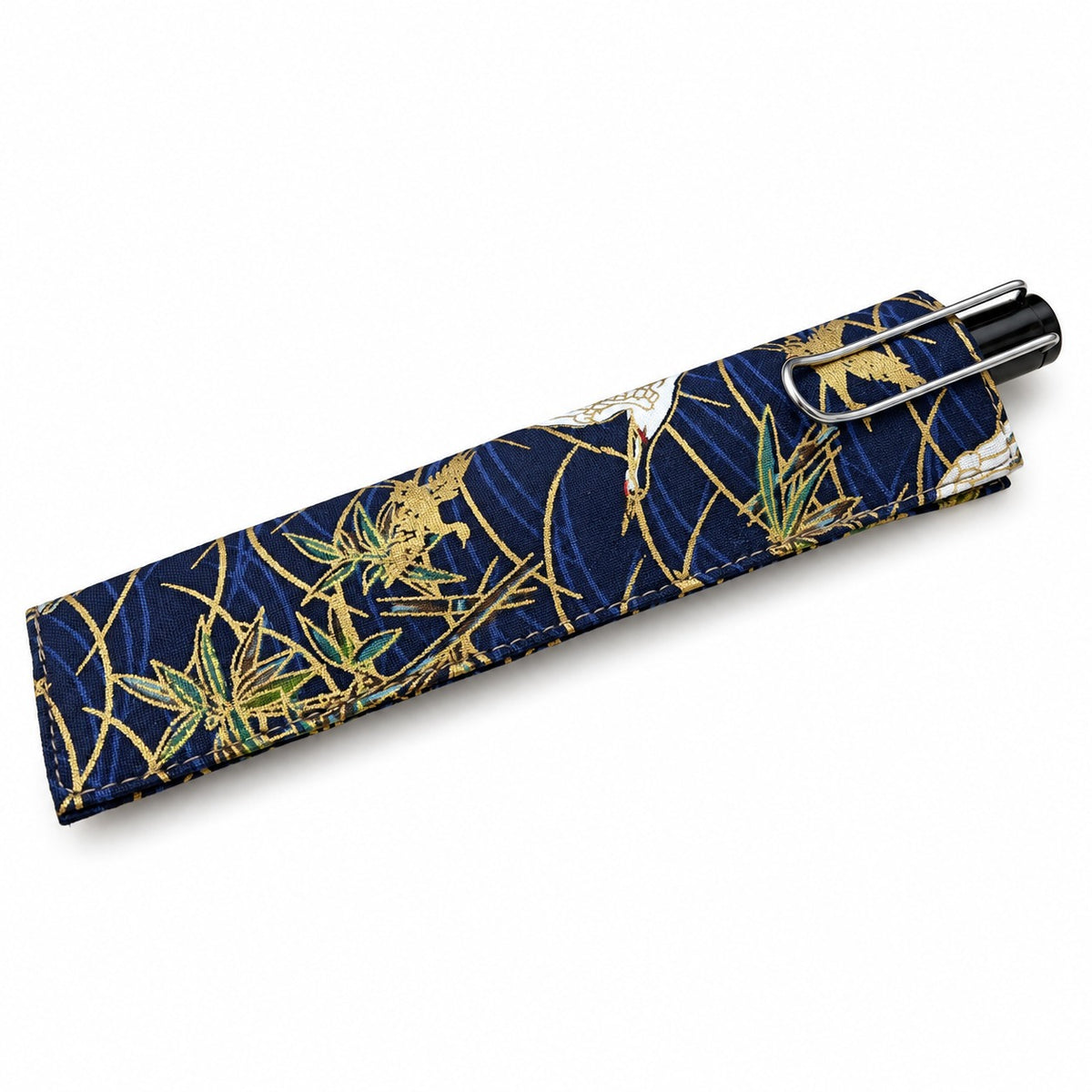 Handmade Pen Sleeve with Gold Foiling – Traditional Chinese Style Fabric Pen Pouch