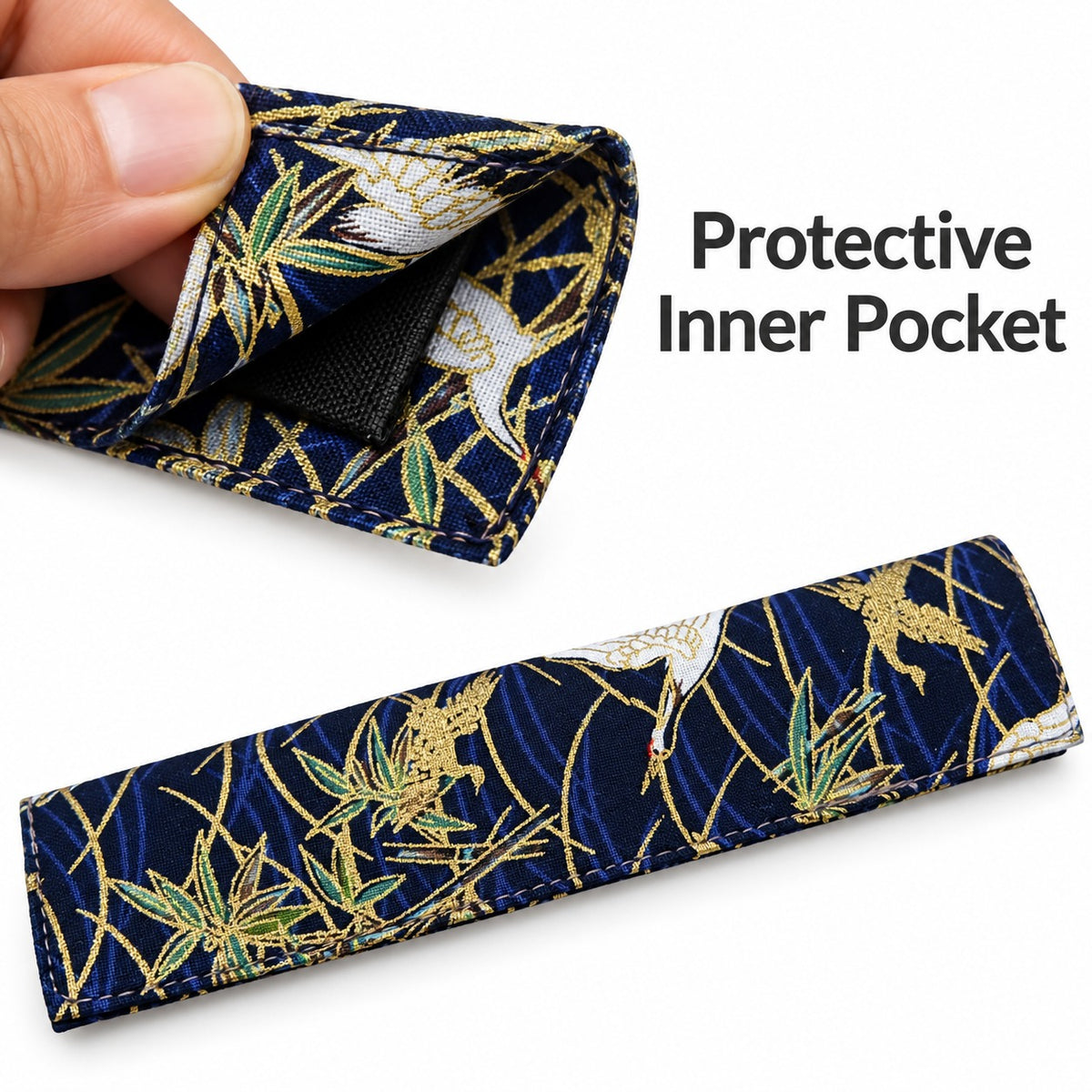 Handmade Pen Sleeve with Gold Foiling – Traditional Chinese Style Fabric Pen Pouch