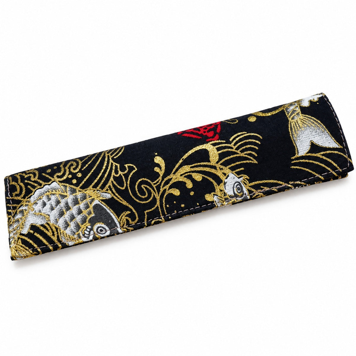 Handmade Pen Sleeve with Gold Foiling – Traditional Chinese Style Fabric Pen Pouch