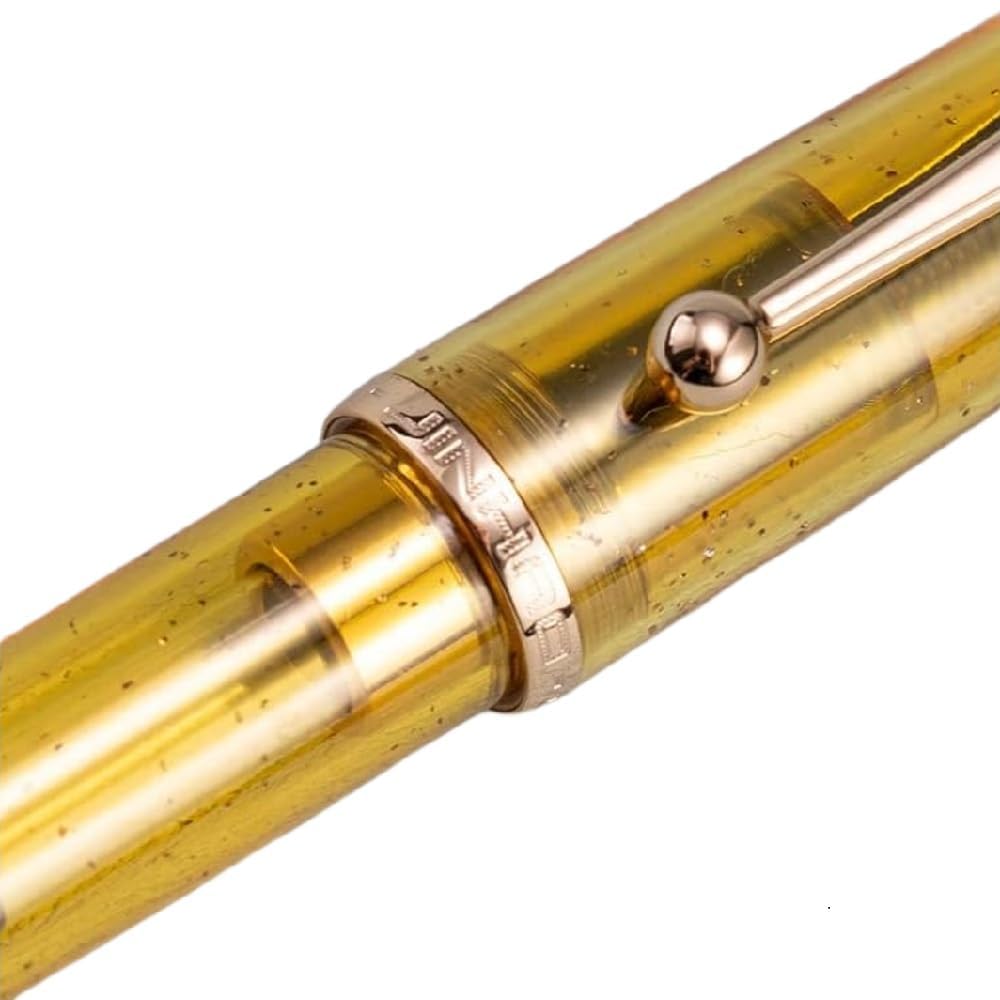 Jinhao 9013 DaDao Series Fountain Pen – Transparent Yellow Acrylic Body, Medium Heartbeat Nib, Includes Ink Converter