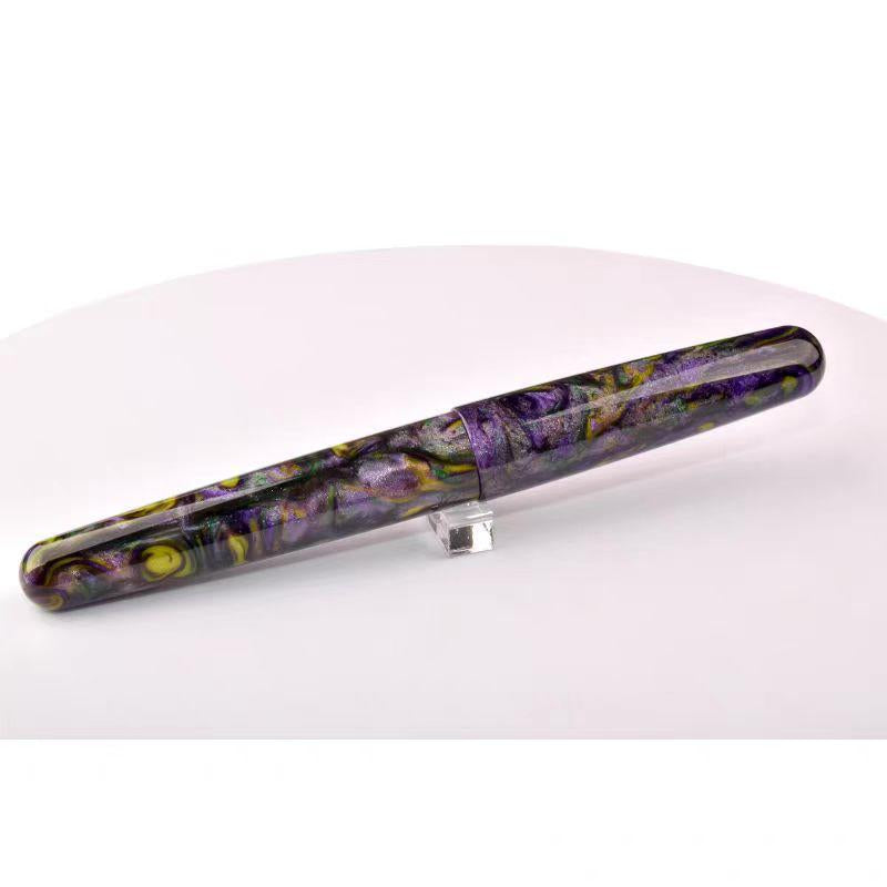 Fuliwen 017 Resin Fountain Pen - Medium Iridium Nib 0.7mm, Acrylic Body, Smooth Writing Ink Pen with Converter for Office, School & Gifts