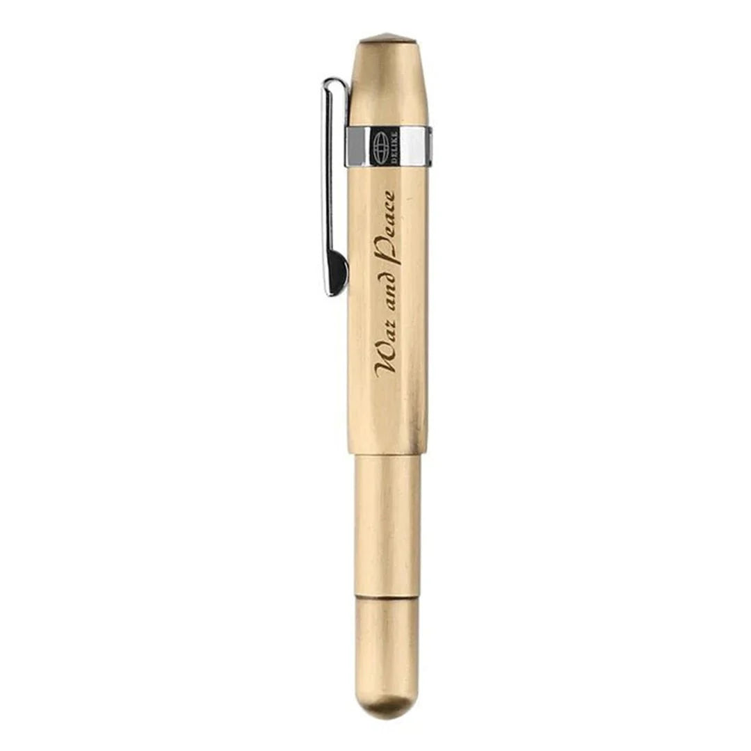 Delike Brass Fine Nib Pocket Fountain Pen – Smooth Handwriting, Raw Brass Finish